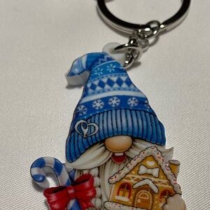 Festive Blue Gnome Purse Charm